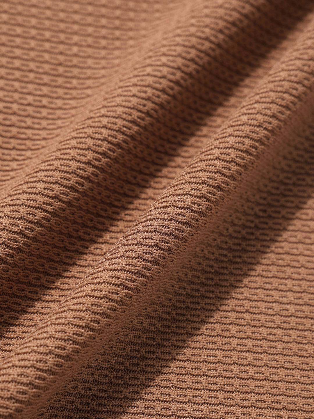 Men's Beige Boxy Fit Textured Casual T-Shirt