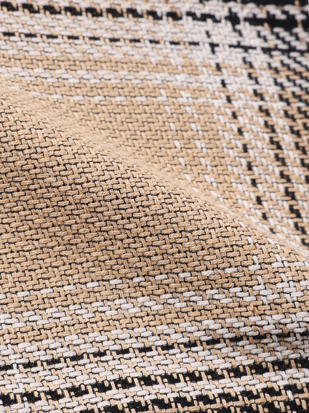 Men's Beige Regular Fit Checked Casual Shirt