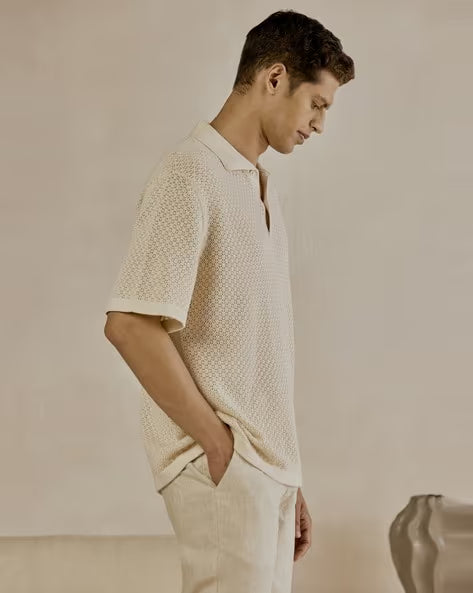 Men Relaxed Fit Organic Cotton Polo T-Shirt