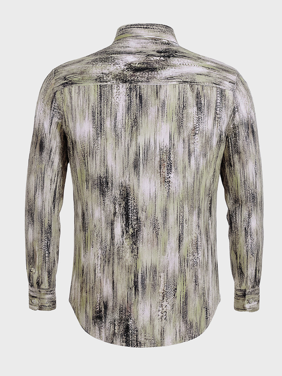 Men's Beige Slim Fit Party Wear Printed Shirt