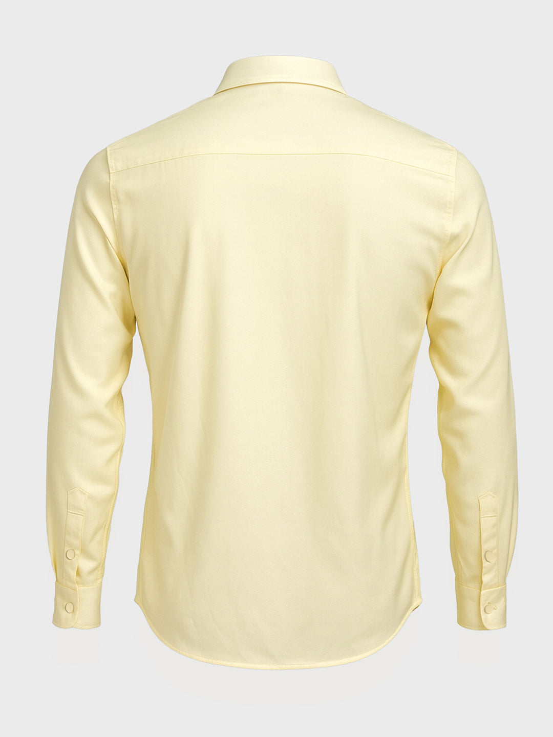 Men's Yellow Slim Fit Party Wear Solid Shirt