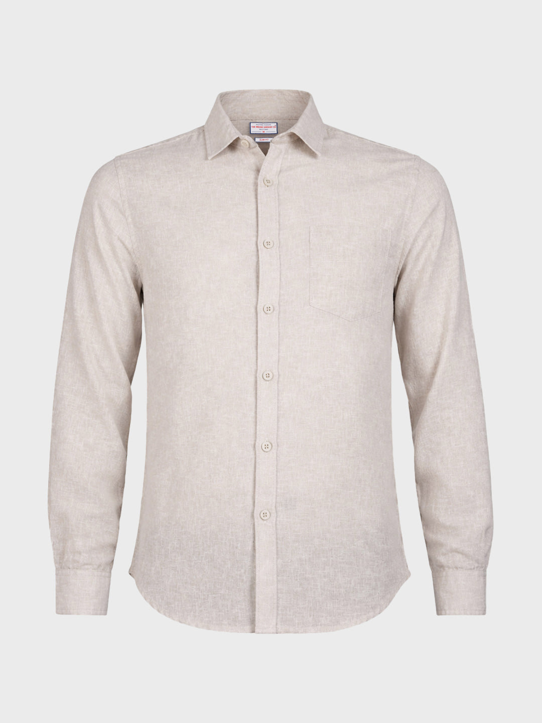 Men's Khaki Slim Fit Solid Casual Shirt