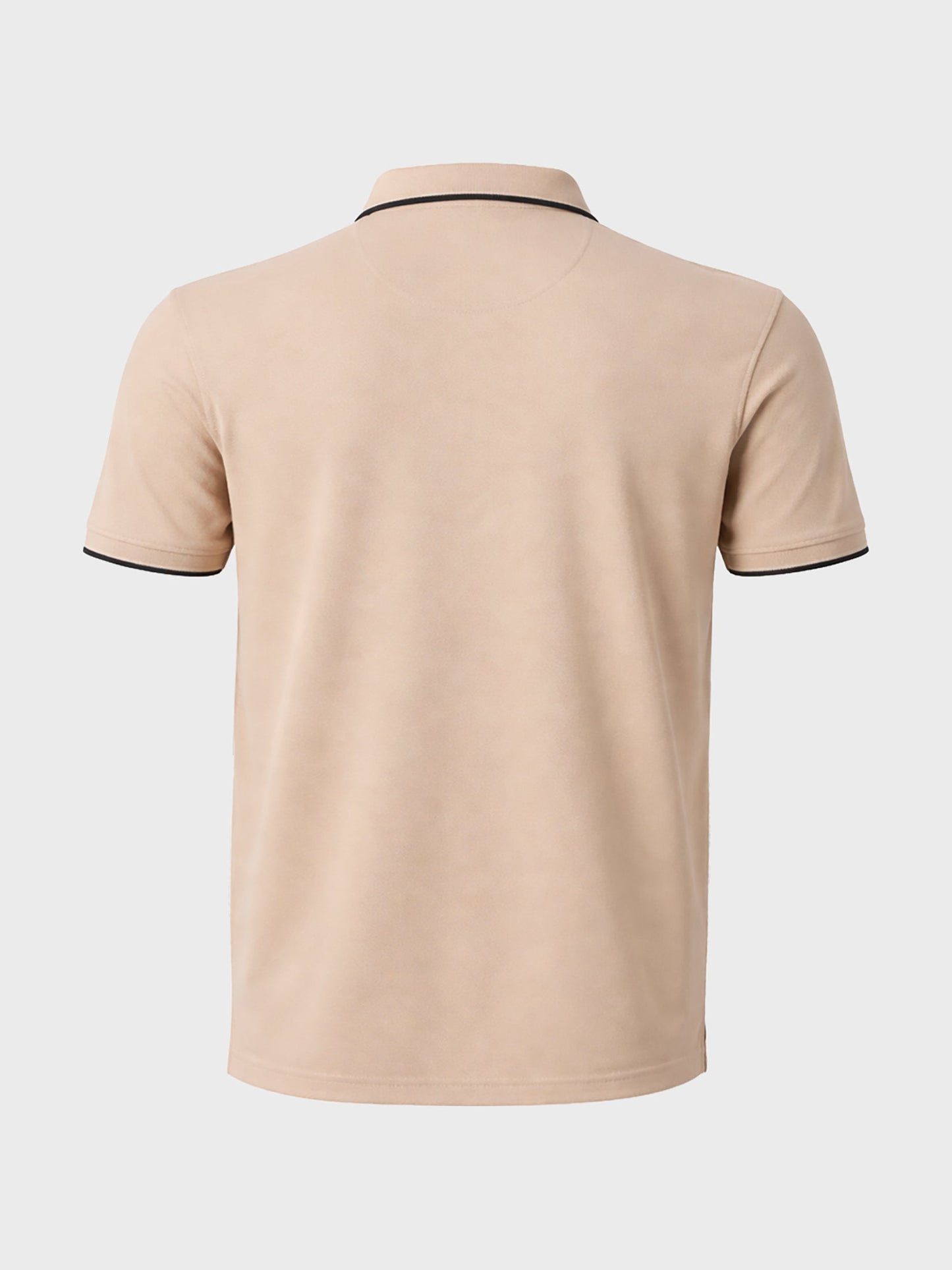 Men's Beige Regular Fit Embroidered Casual T-Shirts