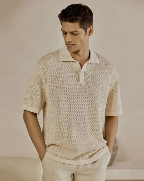 Men Relaxed Fit Organic Cotton Polo T-Shirt