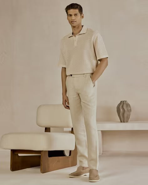 Men Relaxed Fit Organic Cotton Polo T-Shirt