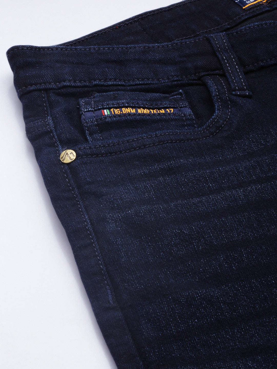 Men's Blue Bootcut Solid Mid-Rise Stretchable Jeans