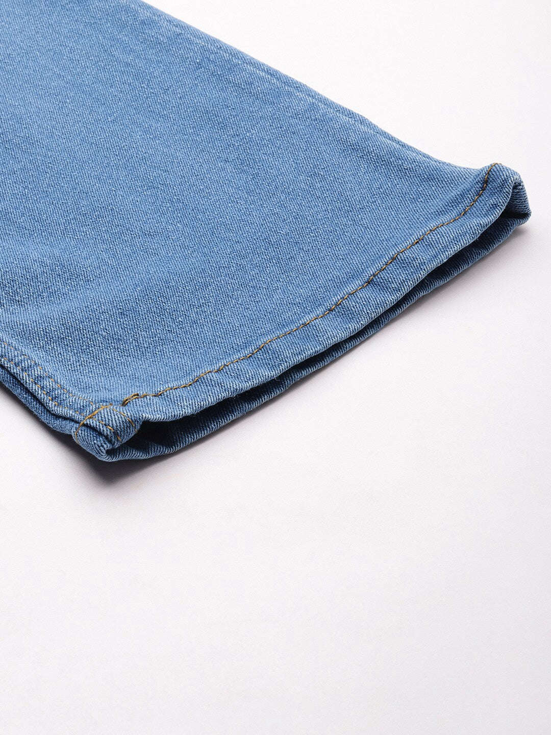 Men's Blue Bootcut Fit Solid Casual Jeans