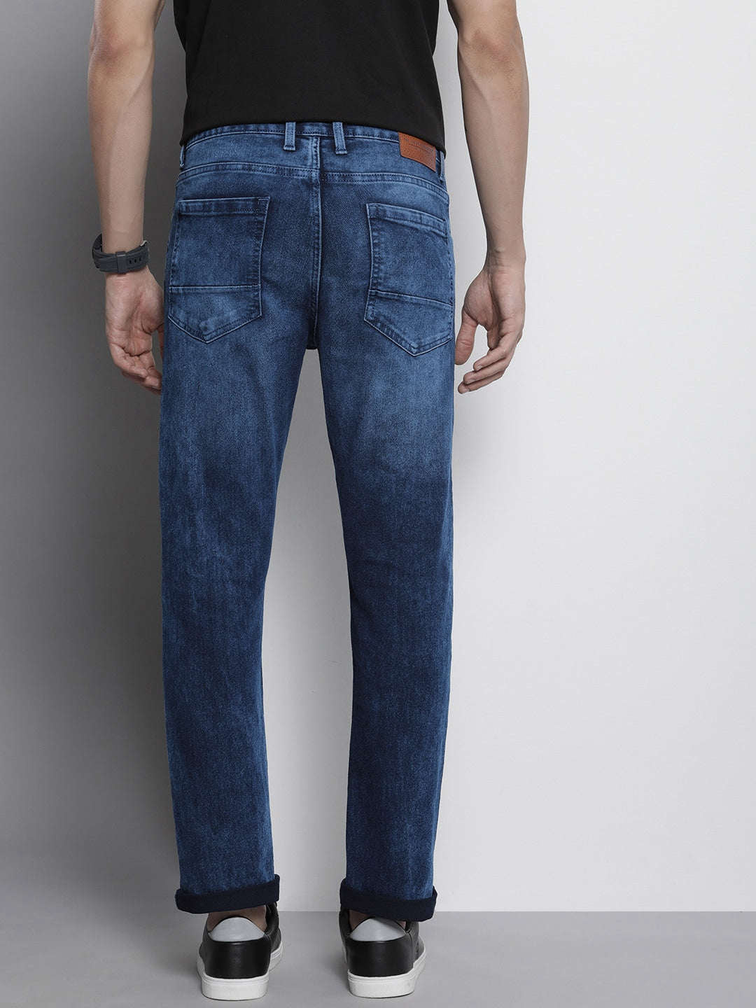 Men's Blue Slim Fit Solid Casual Jeans