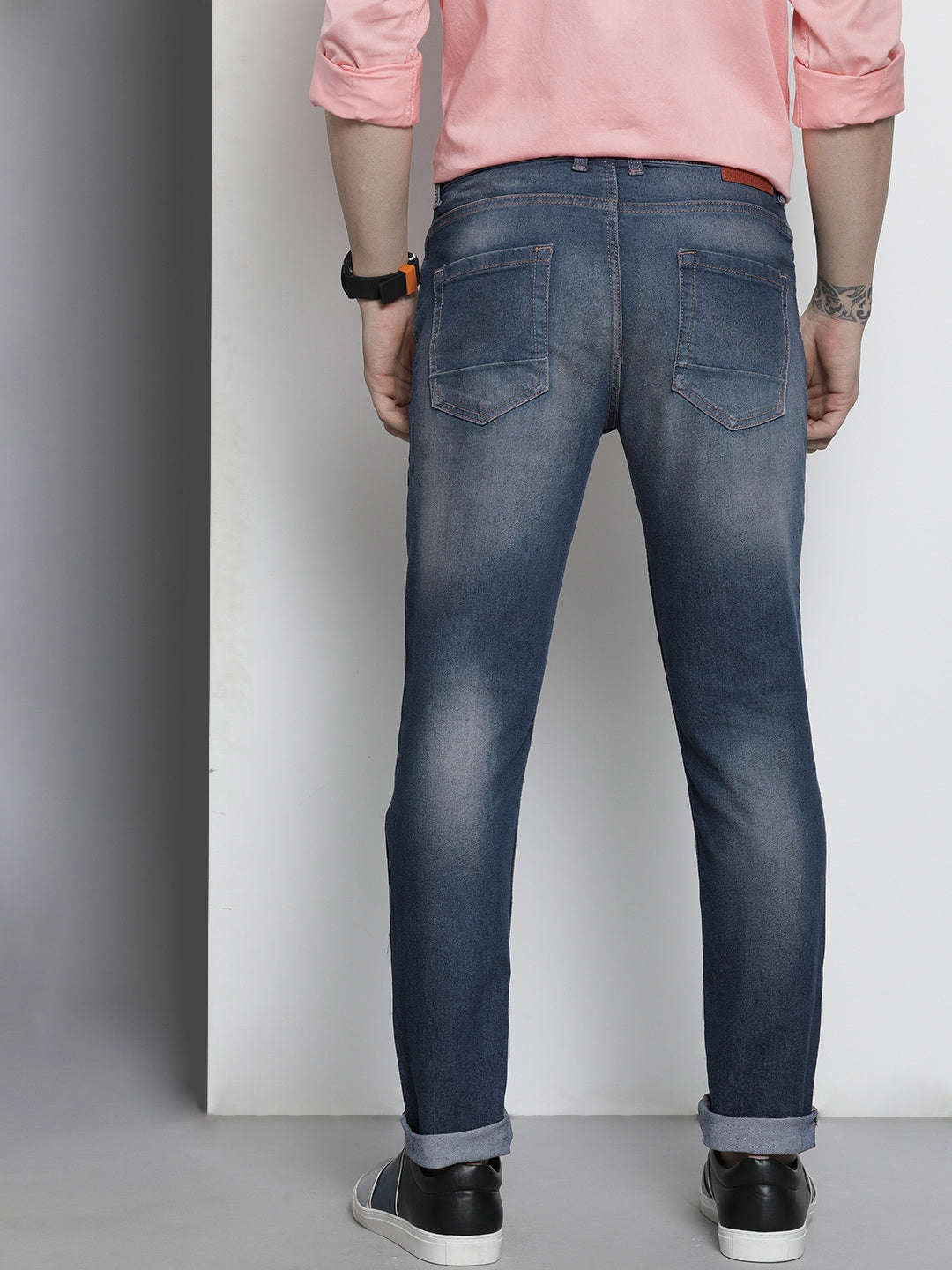 Men's Blue Slim Fit Solid Casual Jeans