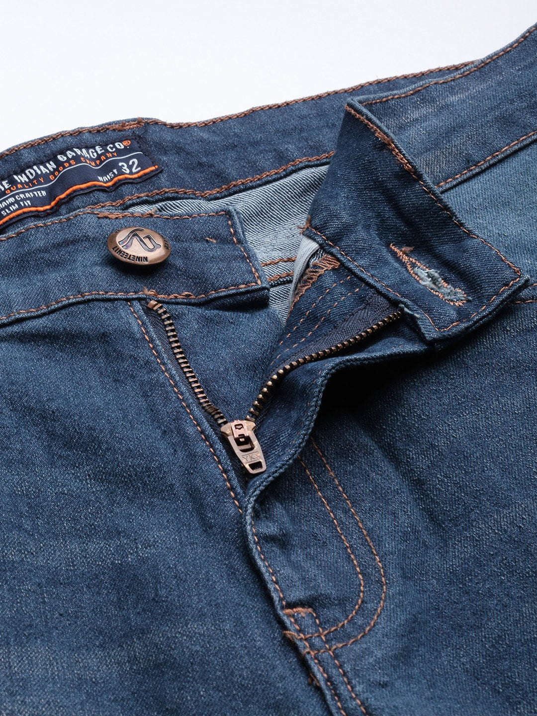 Men's Blue Slim Fit Solid Casual Jeans