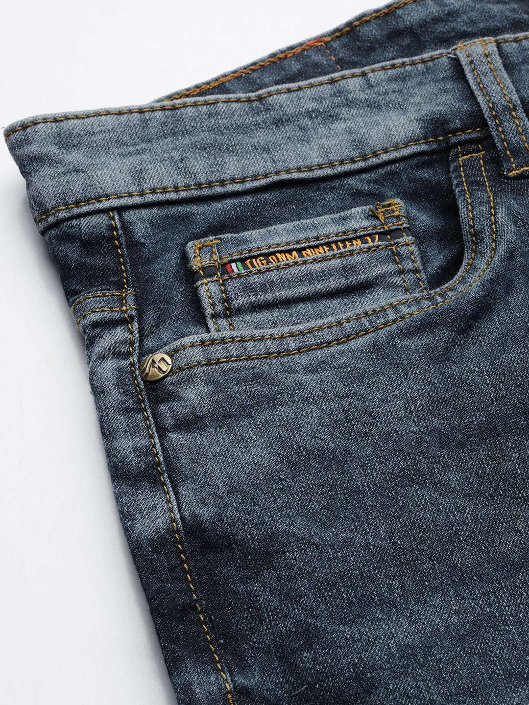 Men's Blue Slim Fit Solid Street Wear Jeans