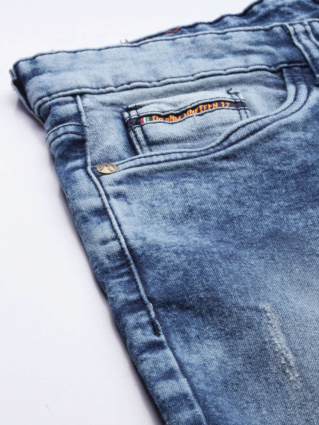 Men's Blue Slim Fit Solid Casual Jeans